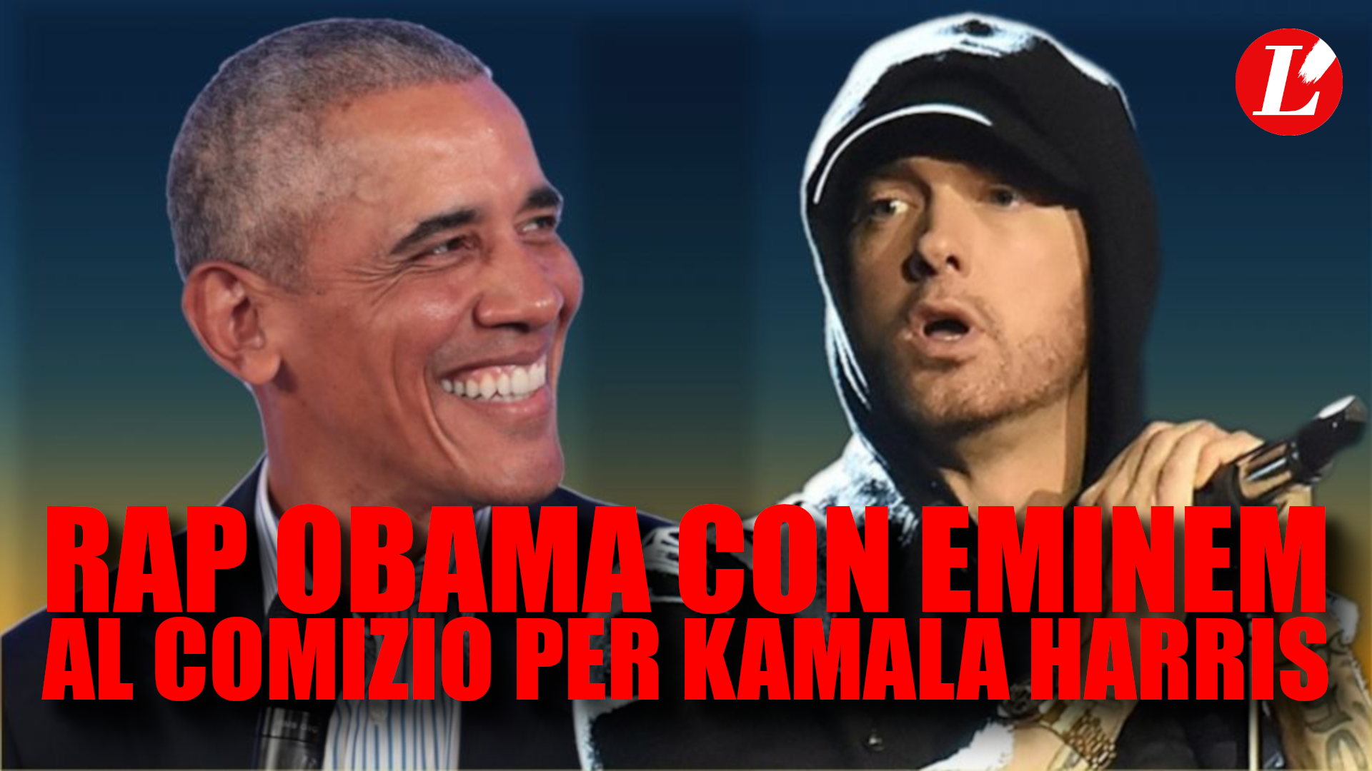 Rap Obama con Eminem sul palco a Detroit durante il comizio per Kamala Harris