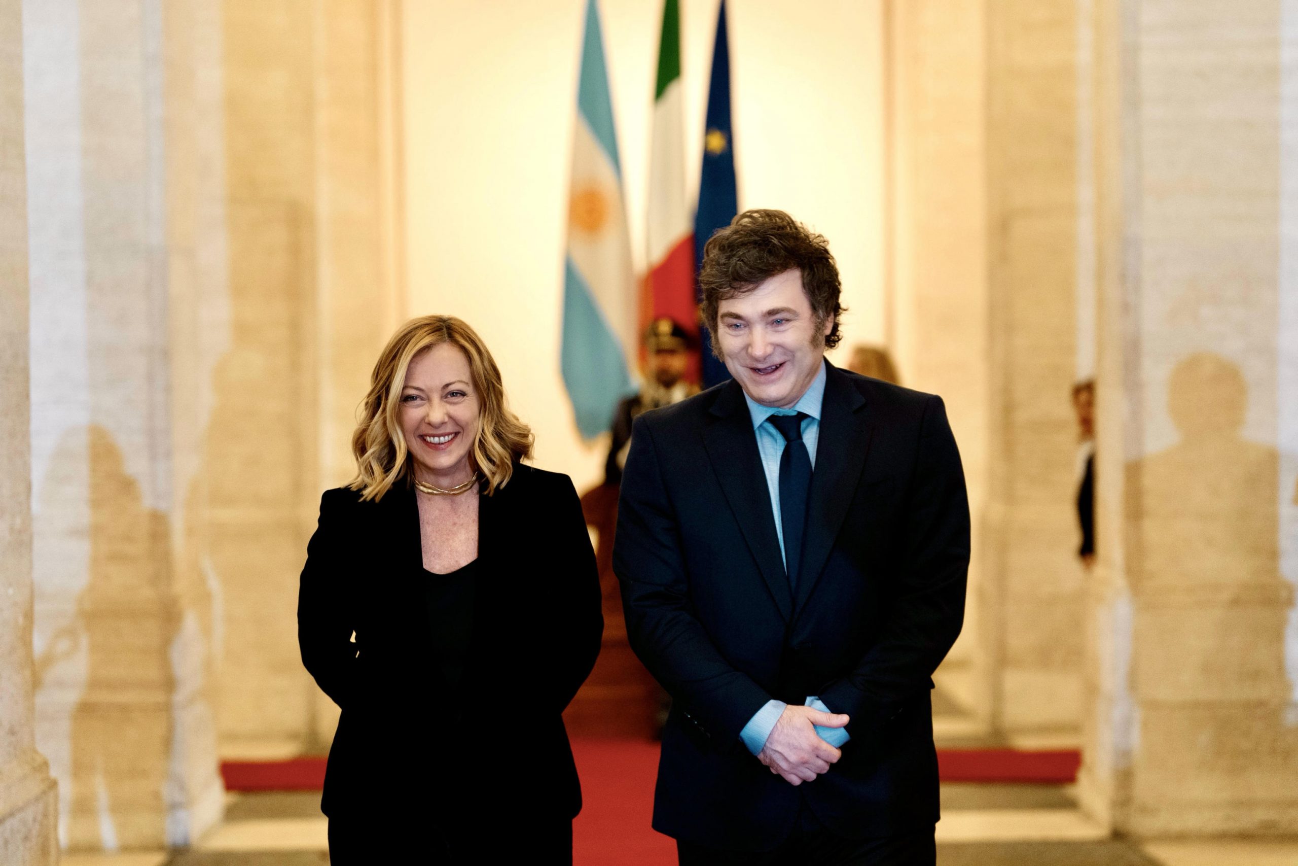 Incontro Meloni Milei a Palazzo Chigi