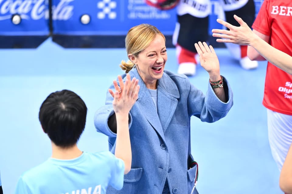 Giorgia Meloni a Torino tra gli atleti degli Special Olympics